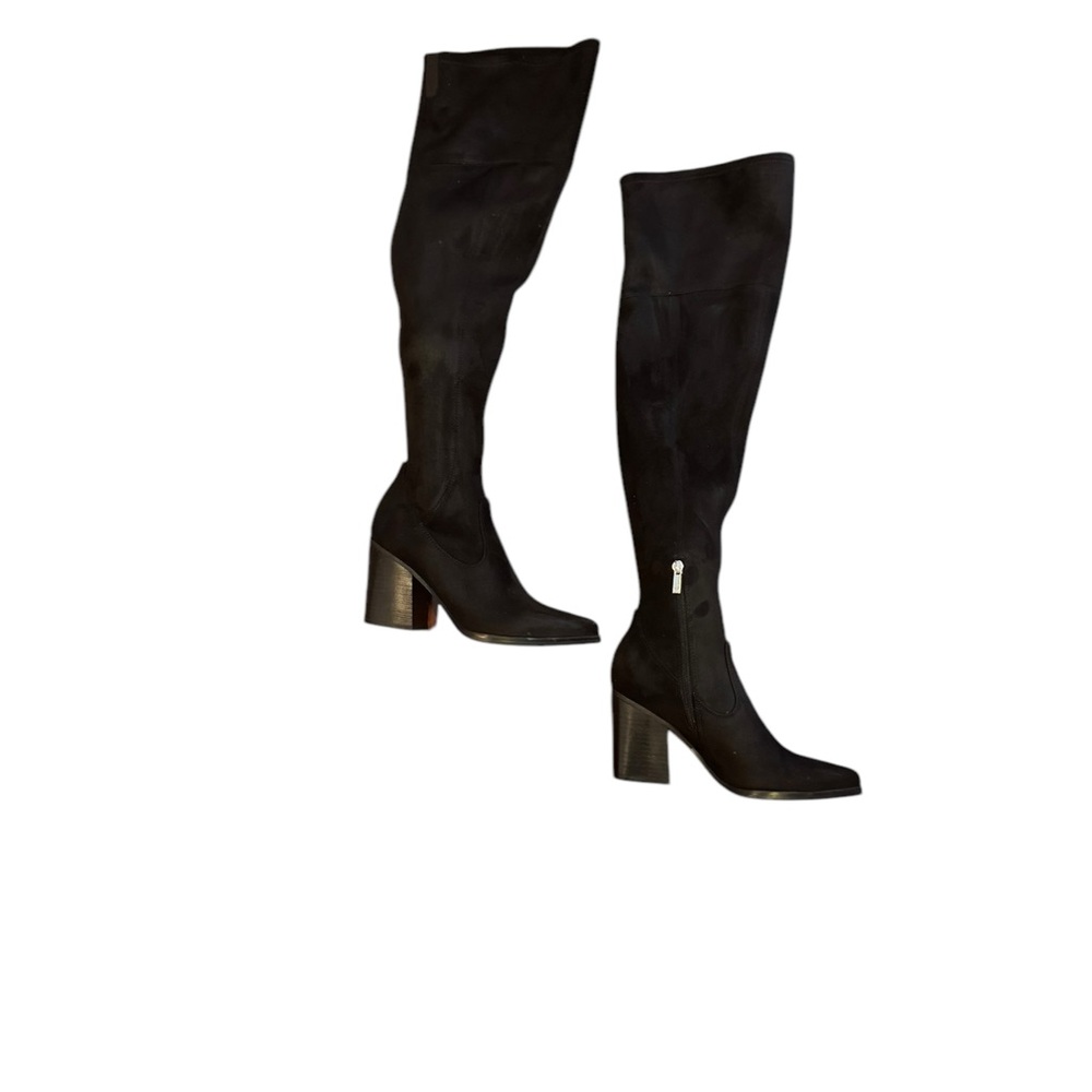 Marc Fisher Black Over the Knee Boots with Block Heel